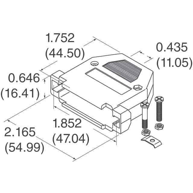 977-025-010R031 NorComp Inc.  Capots de connecteurs D-Sub en forme de D